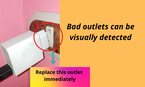 Bad outlet can be visually detected
